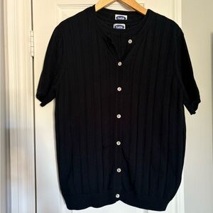 Tabi 2 piece ladies sweater and sleeveless tank top set in black